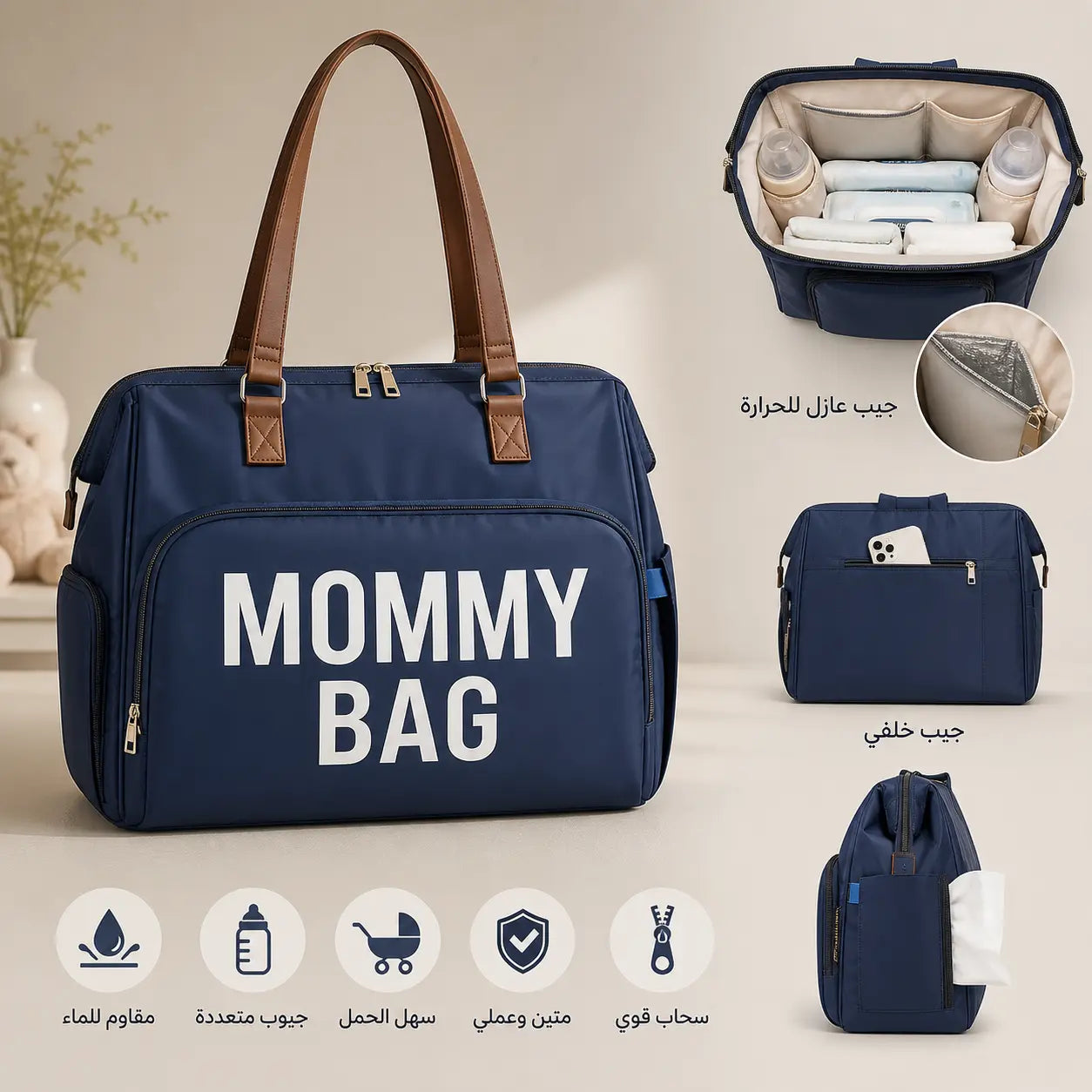 ✨ Mommy Bag – حقيبة الأم متعددة الاستخدامات